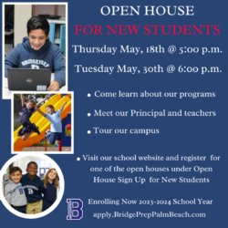 NEW BRIDGEPREP FAMILIES mark your calendar! 